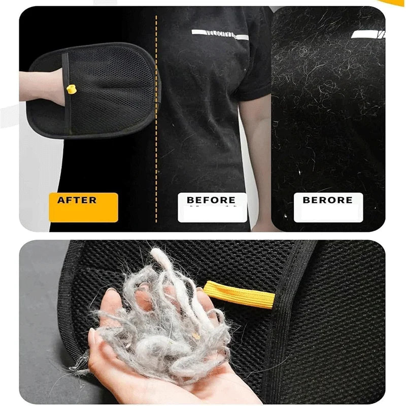 Reusable Pet Electrostatic Hair Removal Gloves Double-Sided Grooming Gloves for Pets Pet Hair Removal Tool for Clothes Cleaning
